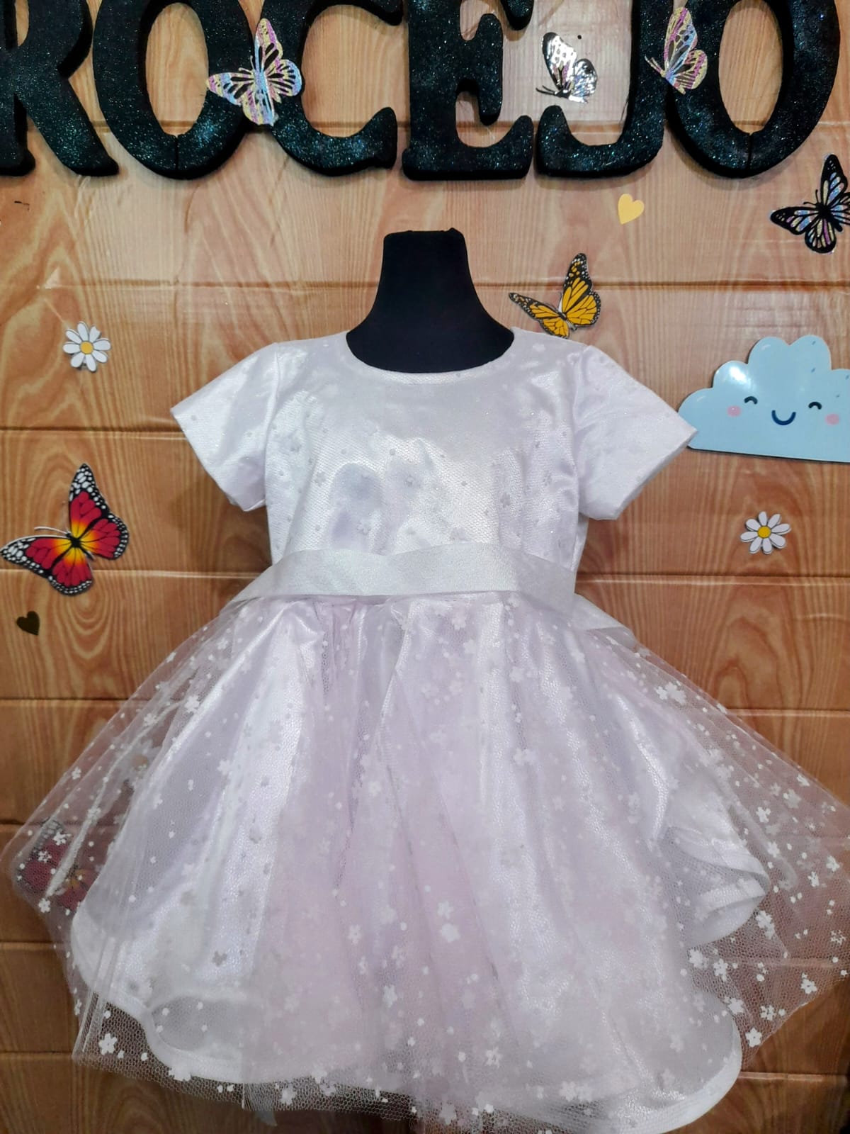 VESTIDO FLORCITAS BLANCO Y ROSA BB